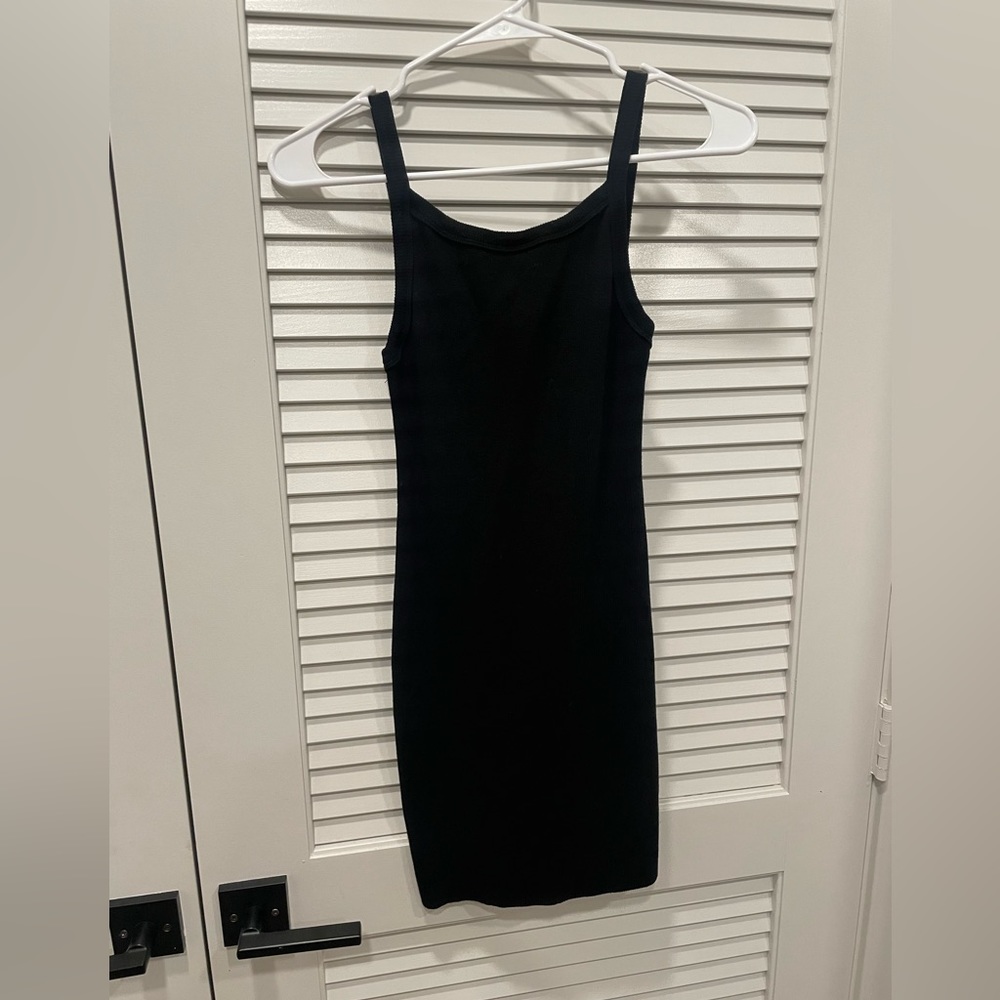 ADIKA Black Low-back Ribbed Mini Dress Size XS NWOT